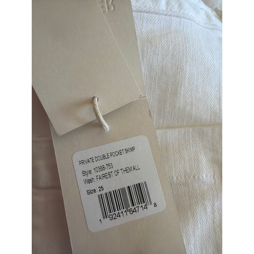 Mother denim private double flap pocket skimp white jeans sz 25 $238 - Picture 6 of 7